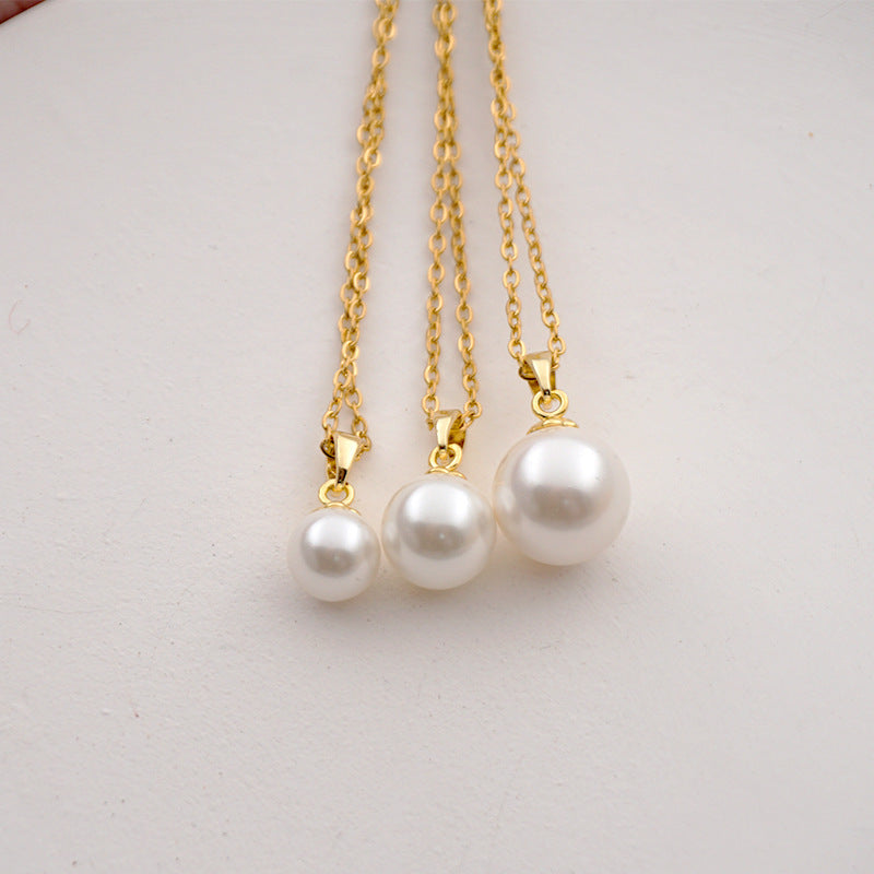 Design Titanium Steel Chain Accessories Pearl Necklace York Essential