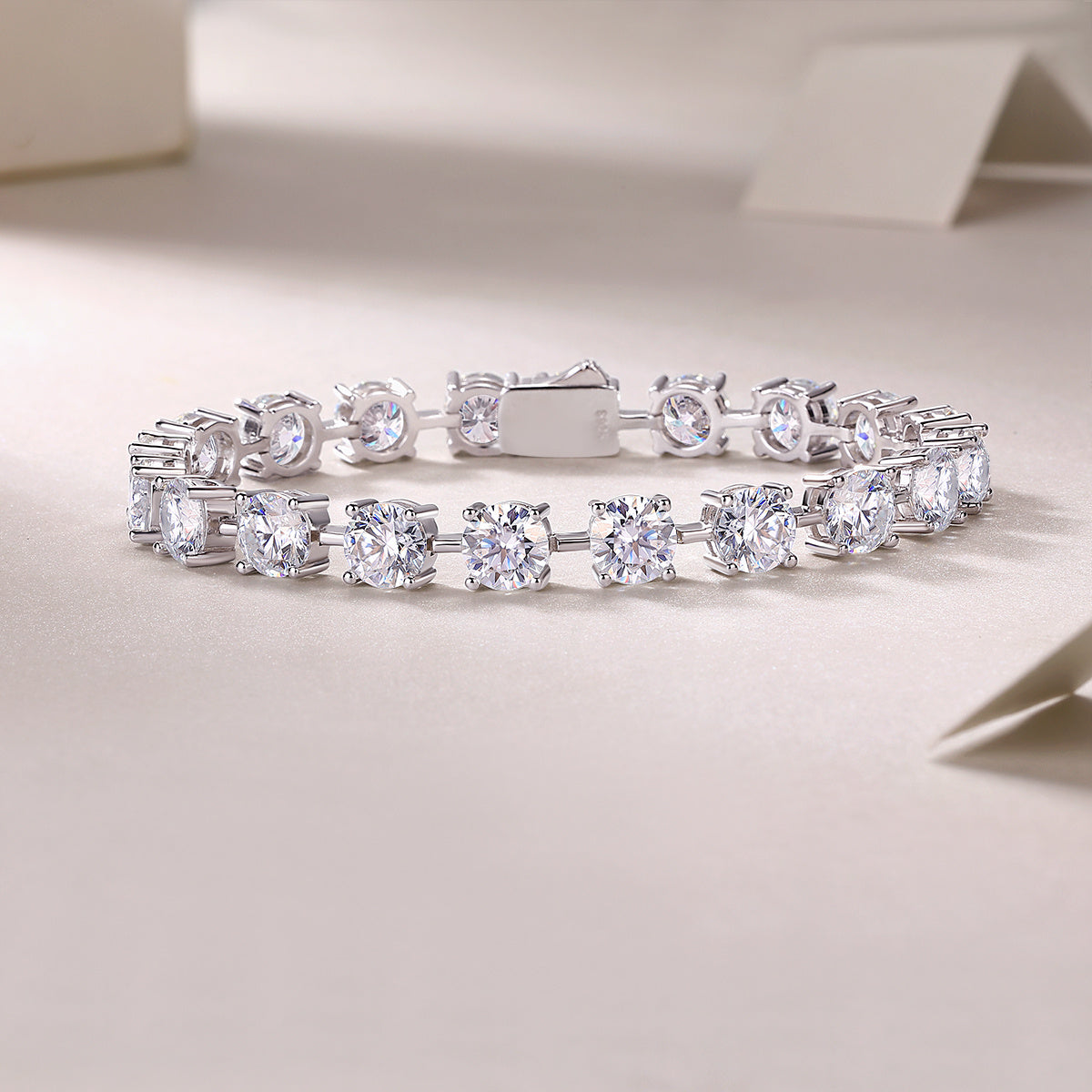 About Time Luxury Fashion Mossan Diamond S925 Silver Bracelet Comparable To Natural Diamonds York Essential