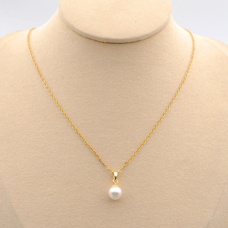 Design Titanium Steel Chain Accessories Pearl Necklace York Essential