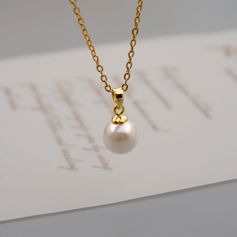 Design Titanium Steel Chain Accessories Pearl Necklace York Essential