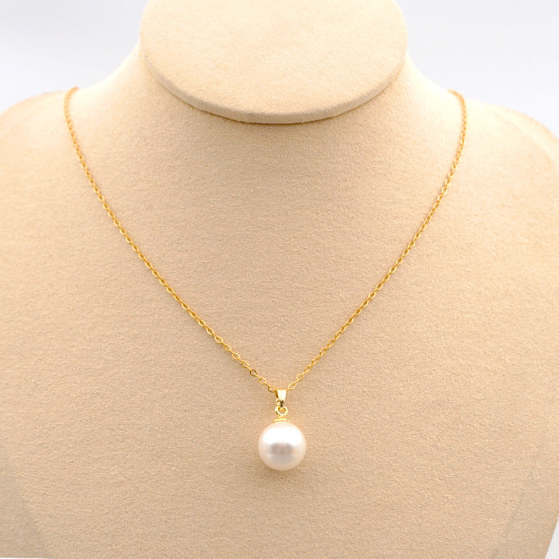 Design Titanium Steel Chain Accessories Pearl Necklace York Essential