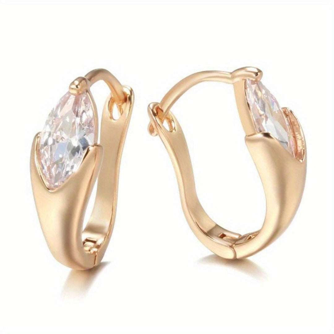 European And American Fashion Classics Gold Earrings Minimalistic Water Drops York Essential