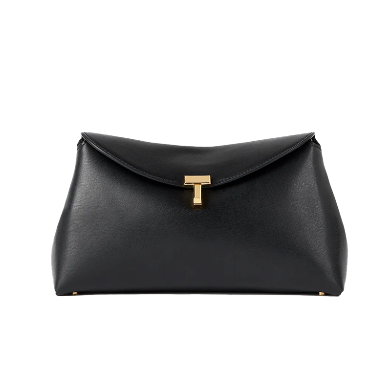 T-Lock Clutch Leather Black Gold York Essential