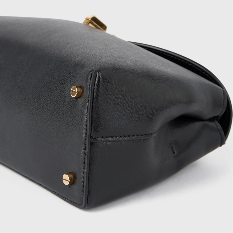 T-Lock Clutch Leather Black Gold York Essential