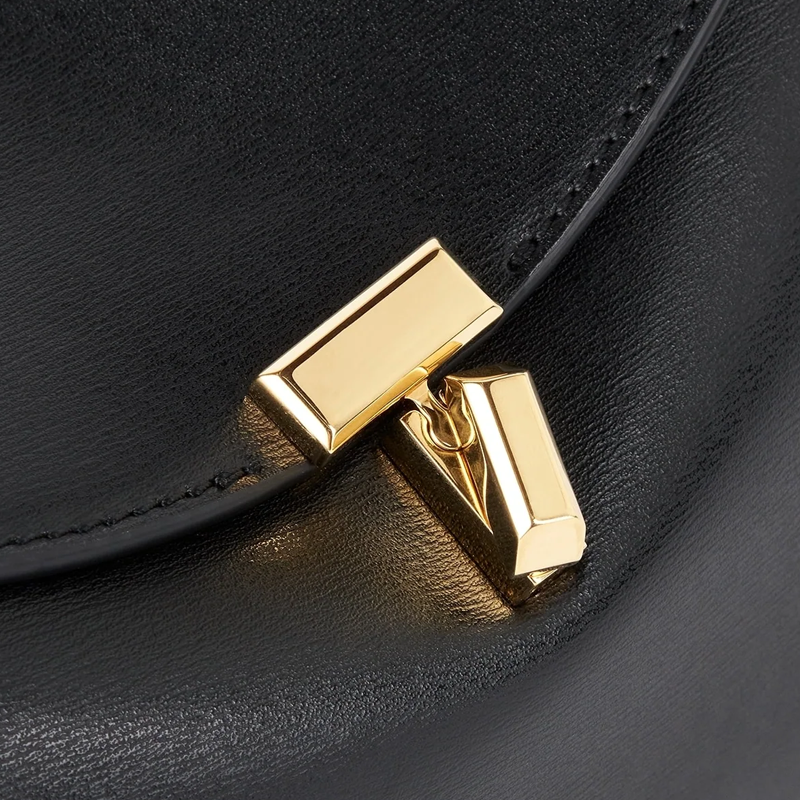 T-Lock Clutch Leather Black Gold York Essential
