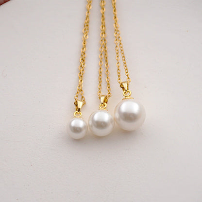 Design Titanium Steel Chain Accessories Pearl Necklace York Essential