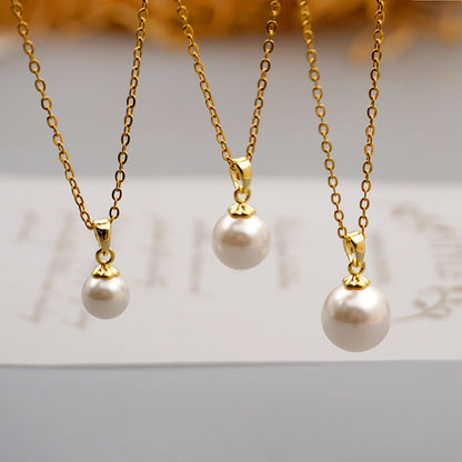Design Titanium Steel Chain Accessories Pearl Necklace York Essential