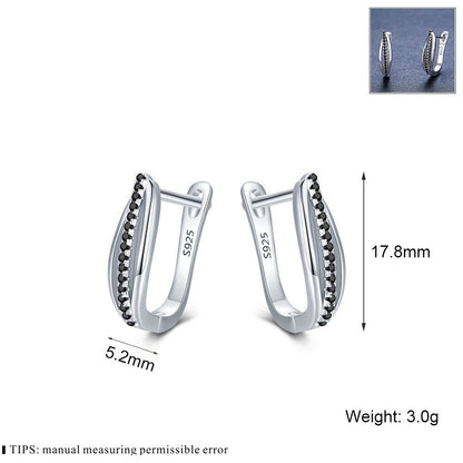 Copper Retro Hong Kong Style Zircon Earrings York Essential