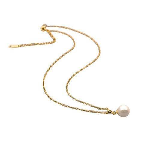 Design Titanium Steel Chain Accessories Pearl Necklace York Essential