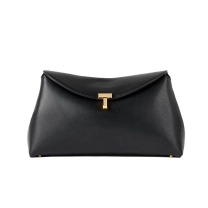 T-Lock Clutch Leather Black Gold York Essential