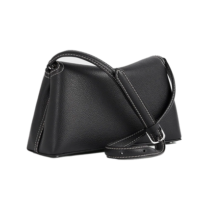 T-Lock Clutch Grained Leather Black Silver York Essential