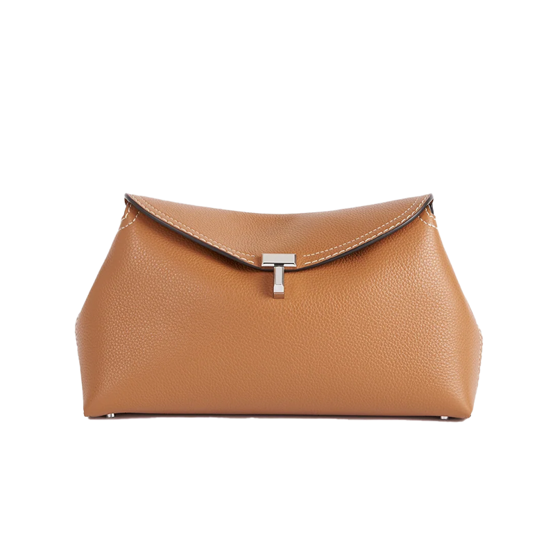 T-Lock Clutch Grained Leather Tan York Essential