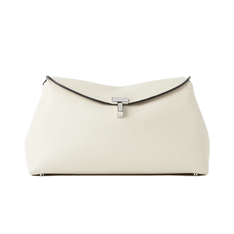 T-lock Clutch Grained Leather Milk York Essential
